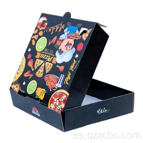 Cajas de pizza corrugadas impresas portátiles personalizadas al por mayor